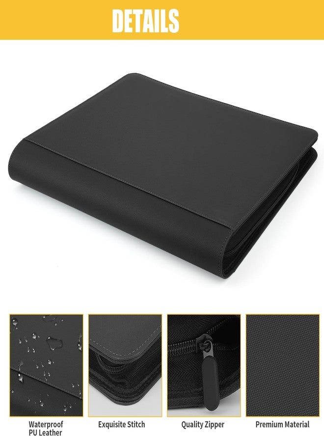 GERMUN Toploader Binder, Holds 288 Toploaders, 9 Pocket Top Loader Binders for 3 x 4'' Toploaders, Double-Sided Pocket Toploader Binders for TCG, MTG, Toploader Card Binder - Black - Image 3